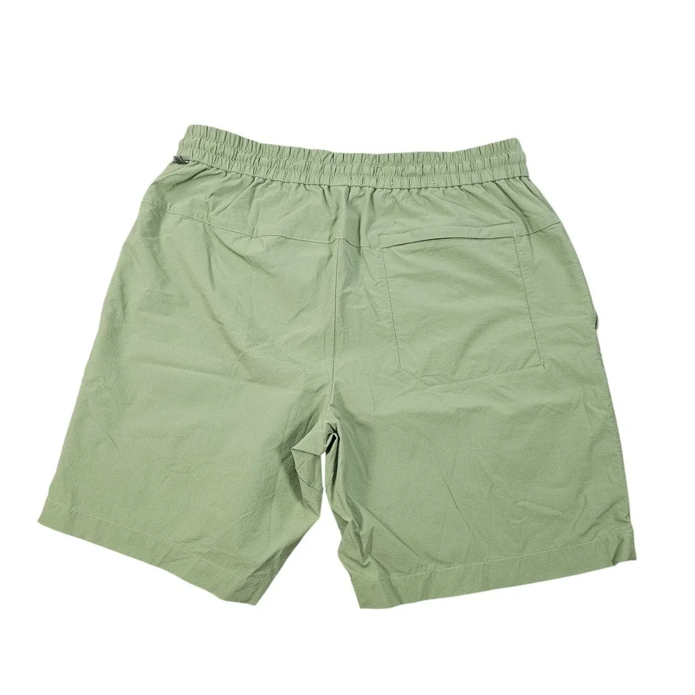 Lululemon Bowline Mens Green Ripstop Shorts LM7ARQS Size L Drawstring Elastic